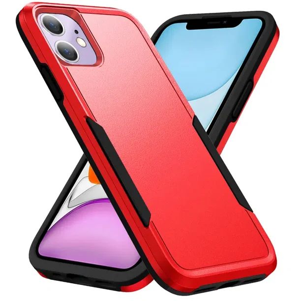 Heavy Duty Strong Armor Hybrid Trailblazer Case Cover for Apple iPHONE 11 (6.1 inch) (Red)